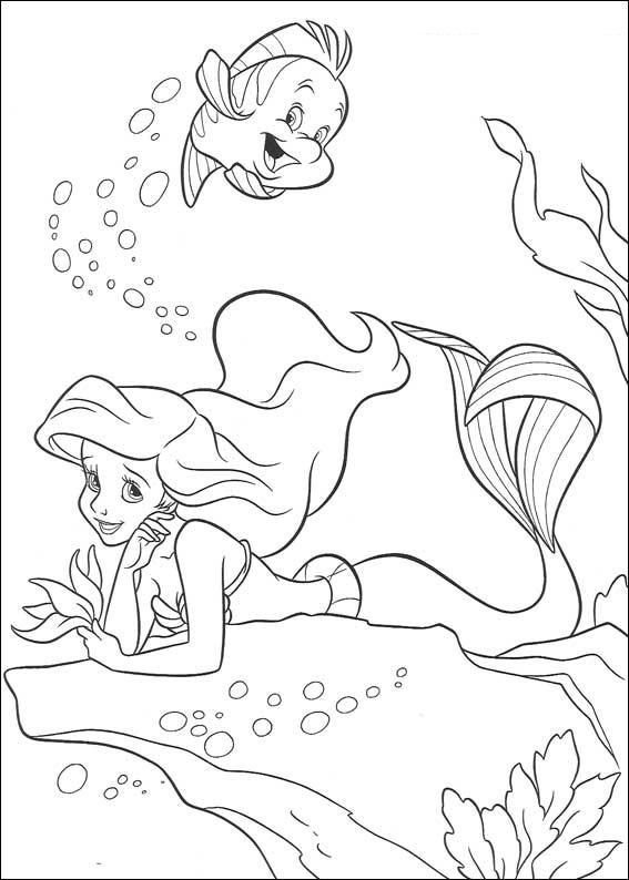Print Ariel de kleine zeemeermin kleurplaat